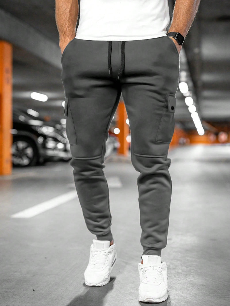 Heren Cargo Joggers - Trekkoord in de Taille en Geribde Boorden