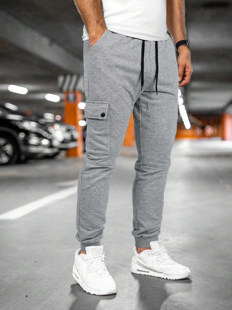 Heren Cargo Joggers - Trekkoord in de Taille en Geribde Boorden