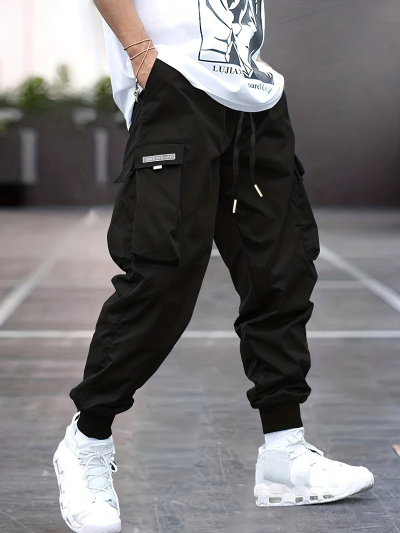 Heren Cargo Joggingbroek - Taille met Trekkoord en Zijzakken met Klep