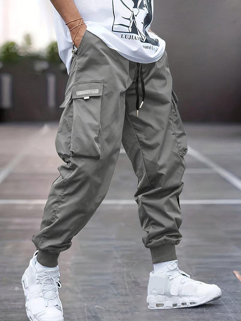 Heren Cargo Joggingbroek - Taille met Trekkoord en Zijzakken met Klep