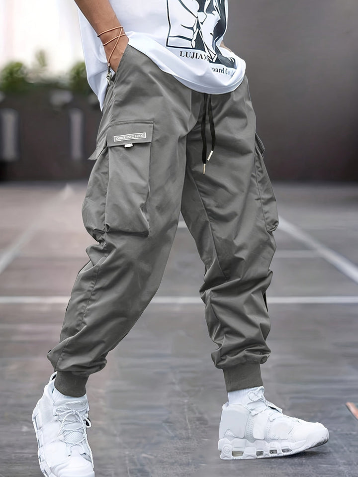 Heren Cargo Joggingbroek - Taille met Trekkoord en Zijzakken met Klep
