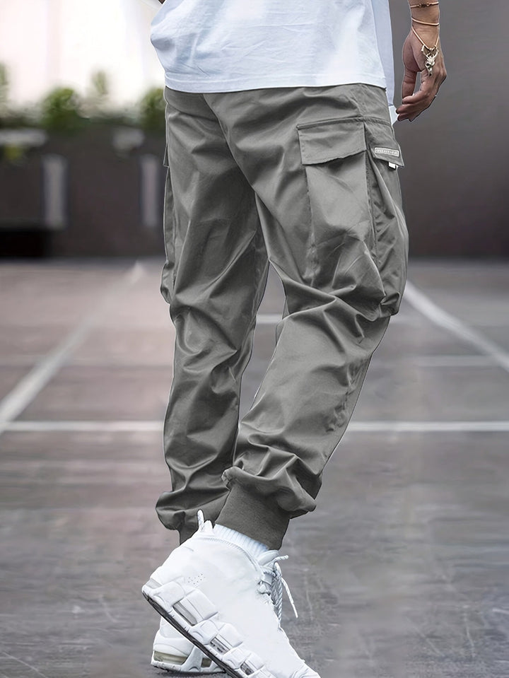 Heren Cargo Joggingbroek - Taille met Trekkoord en Zijzakken met Klep