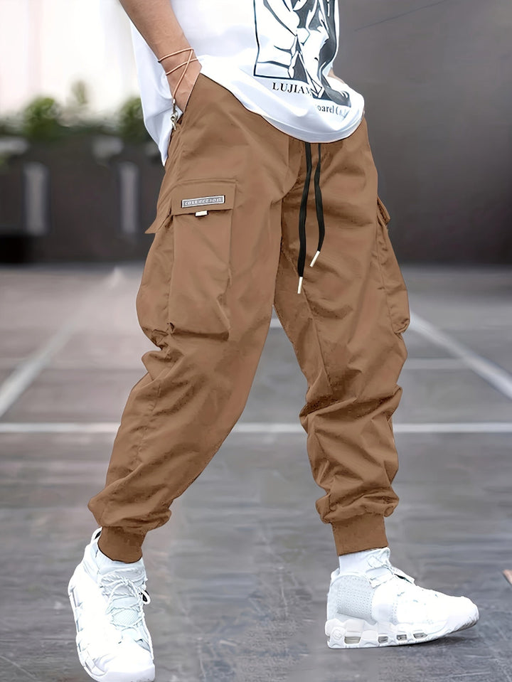 Heren Cargo Joggingbroek - Taille met Trekkoord en Zijzakken met Klep