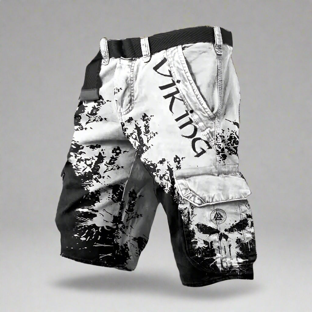 Heren Cargo Shorts - Viking Grafische Print