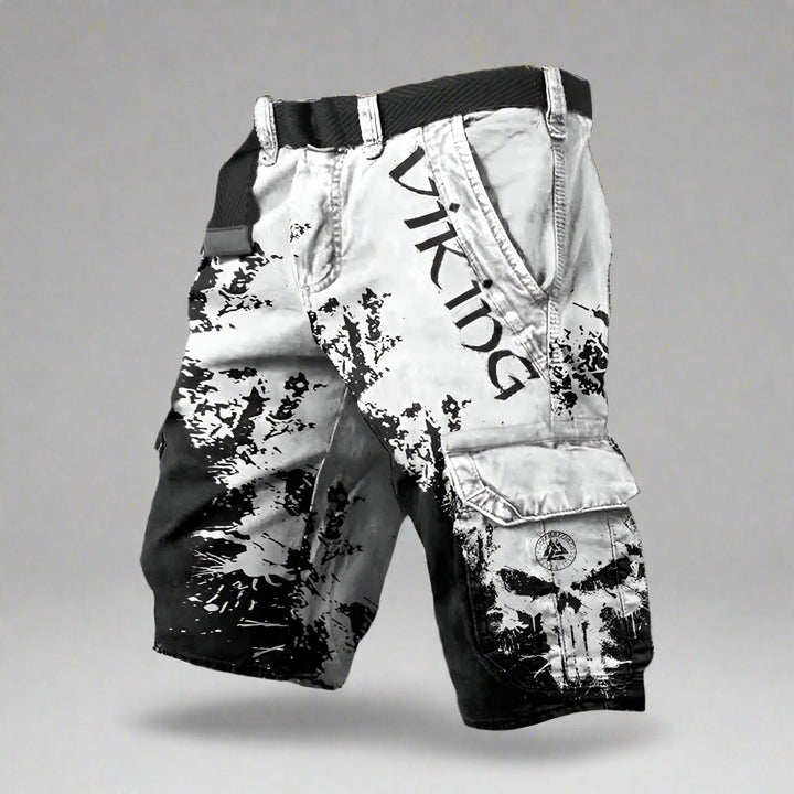 Heren Cargo Shorts - Viking Grafische Print