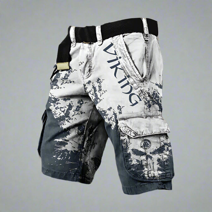 Heren Cargo Shorts - Viking Grafische Print