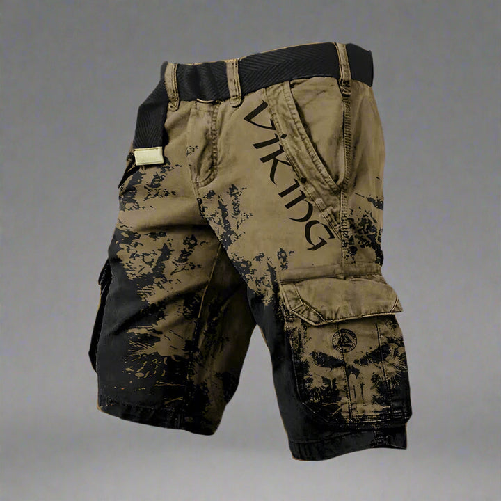 Heren Cargo Shorts - Viking Grafische Print
