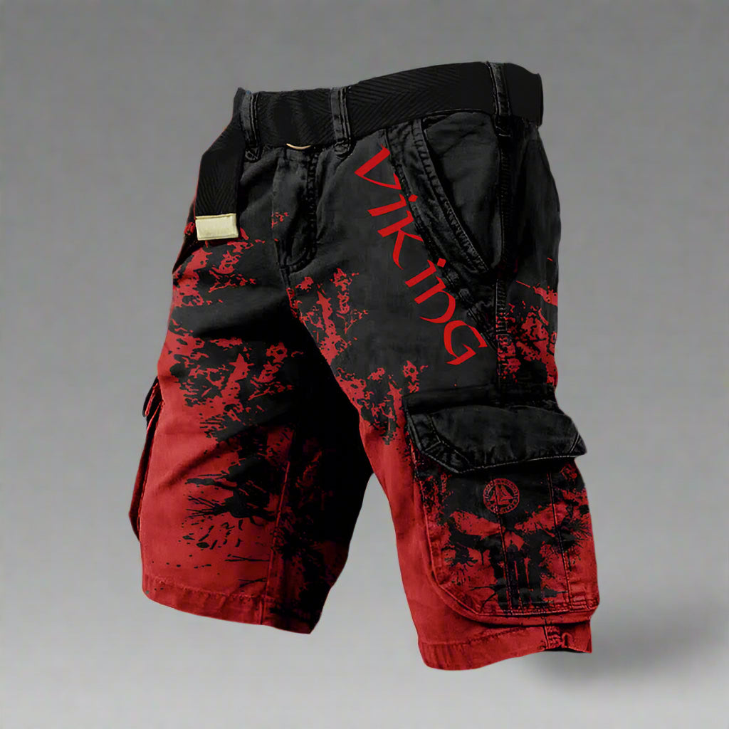 Heren Cargo Shorts - Viking Grafische Print