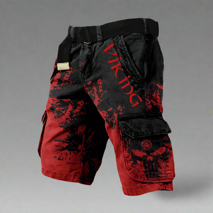 Heren Cargo Shorts - Viking Grafische Print