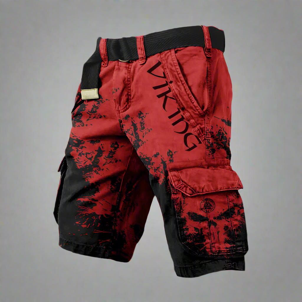 Heren Cargo Shorts - Viking Grafische Print