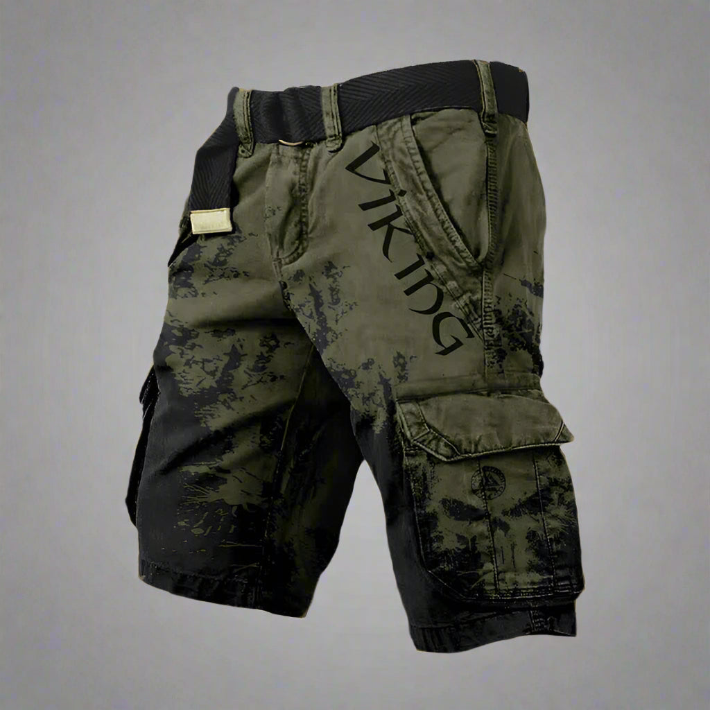 Heren Cargo Shorts - Viking Grafische Print