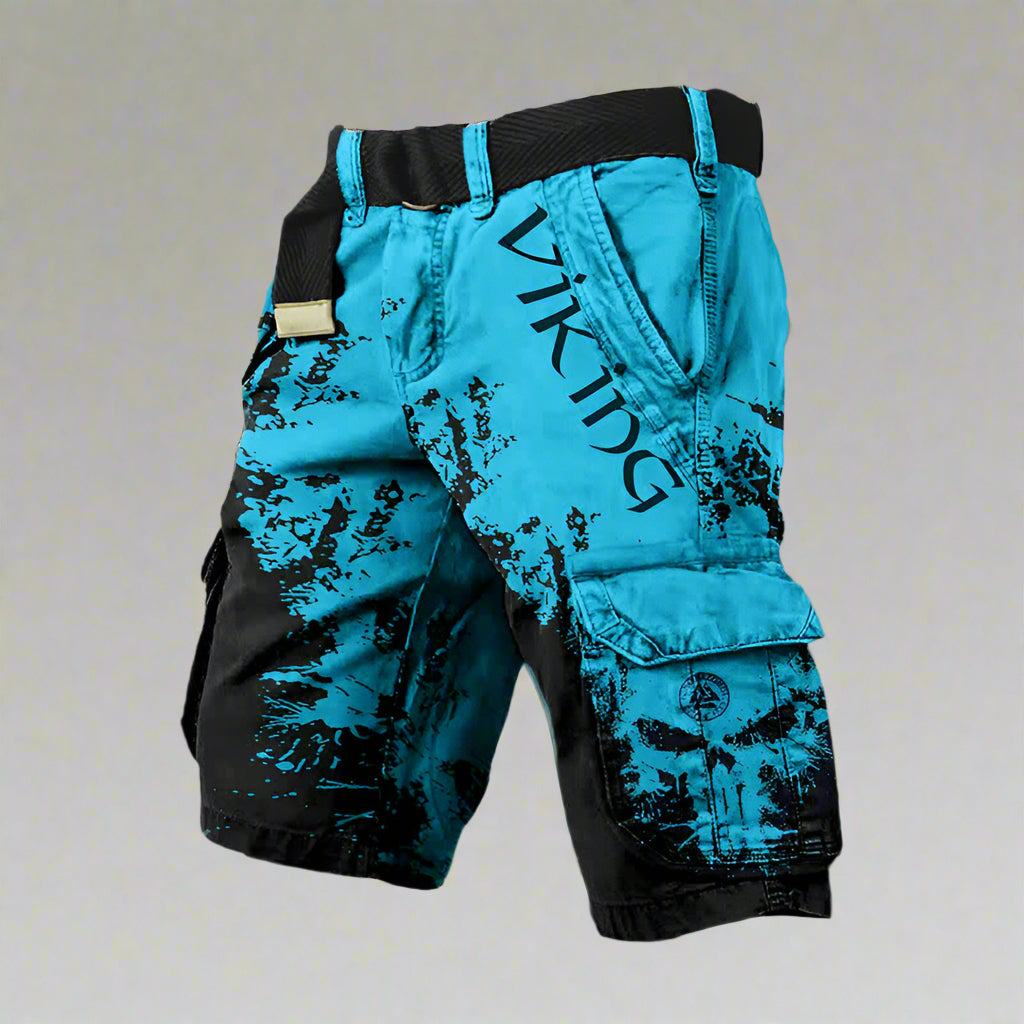 Heren Cargo Shorts - Viking Grafische Print