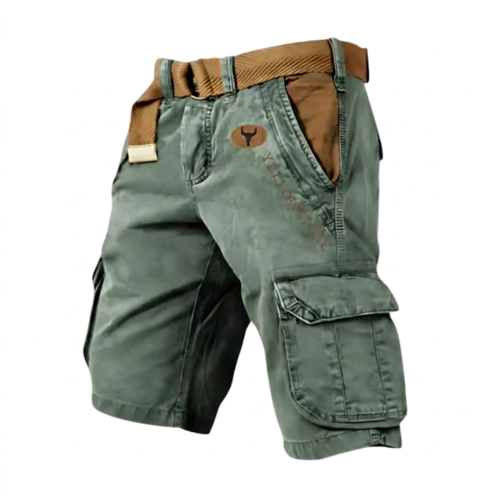 Heren Cargoshort - Klepzakken en Bedrukte Grafische Print