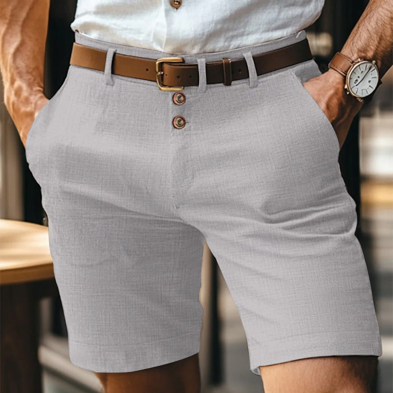 Heren Chino Shorts - Knielengte met Knoopsluiting