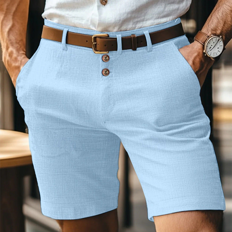 Heren Chino Shorts - Knielengte met Knoopsluiting