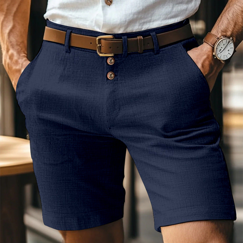 Heren Chino Shorts - Knielengte met Knoopsluiting