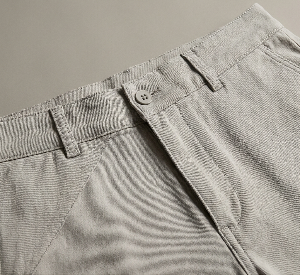 Heren Chino Shorts - Platte Voorkant met Knoopsluiting