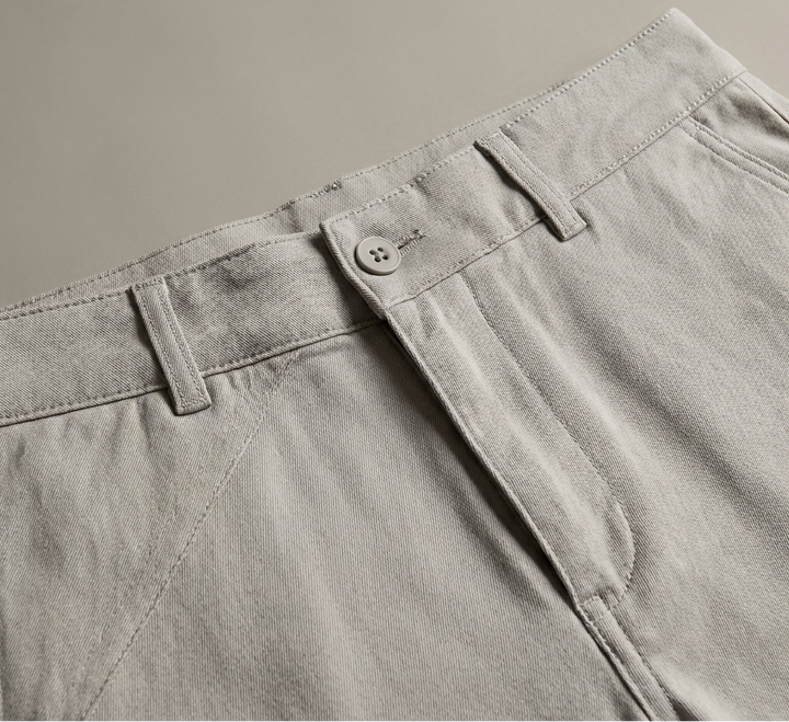 Heren Chino Shorts - Platte Voorkant met Knoopsluiting