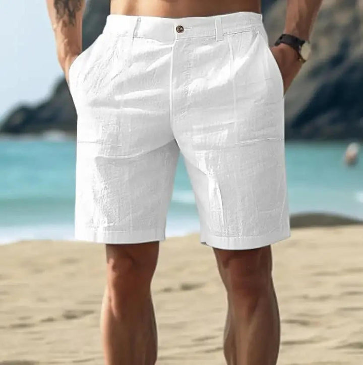 Heren Chino Shorts - Platte Voorkant met Knoopsluiting