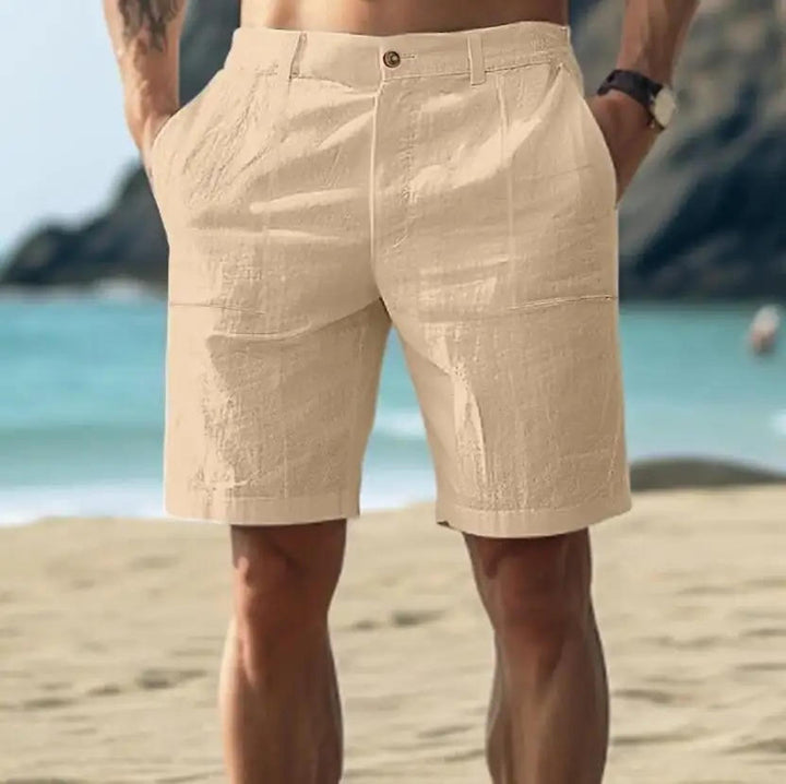 Heren Chino Shorts - Platte Voorkant met Knoopsluiting