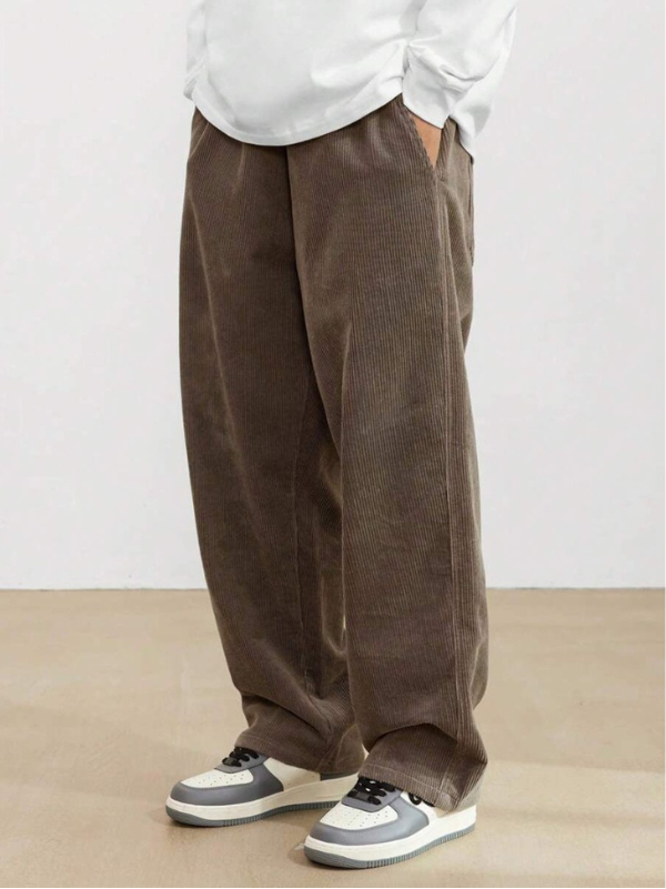 Heren Corduroy Broek met Wijde Pijpen - Lange Broek