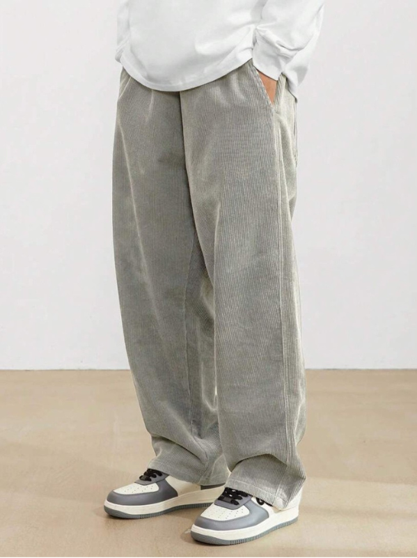 Heren Corduroy Broek met Wijde Pijpen - Lange Broek