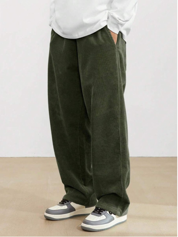 Heren Corduroy Broek met Wijde Pijpen - Lange Broek