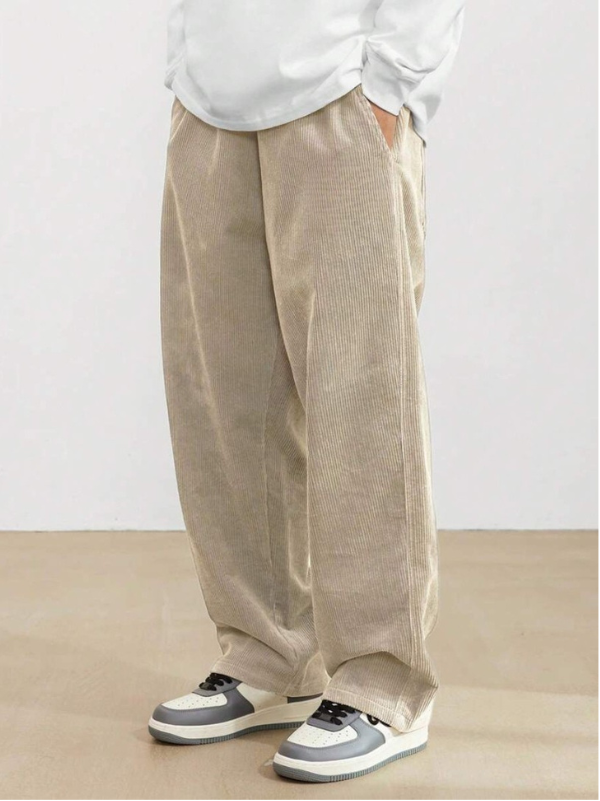 Heren Corduroy Broek met Wijde Pijpen - Lange Broek