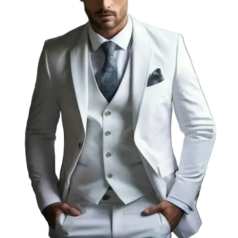 Heren Drie-Delig Pak - Slim Fit met Blazer, Gilet en Broek