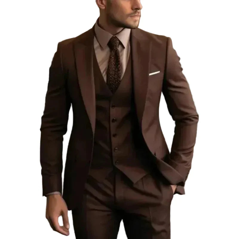 Heren Drie-Delig Pak - Slim Fit met Blazer, Gilet en Broek