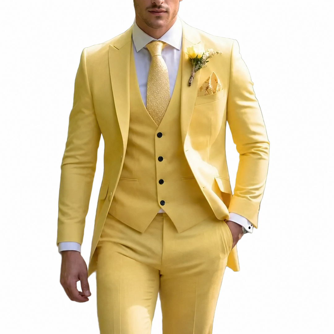Heren Drie-Delig Pak - Slim Fit met Blazer, Gilet en Broek