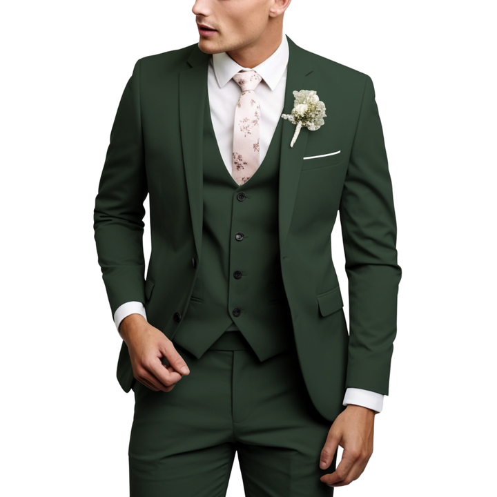 Heren Drie-Delig Pak - Slim Fit met Blazer, Gilet en Broek