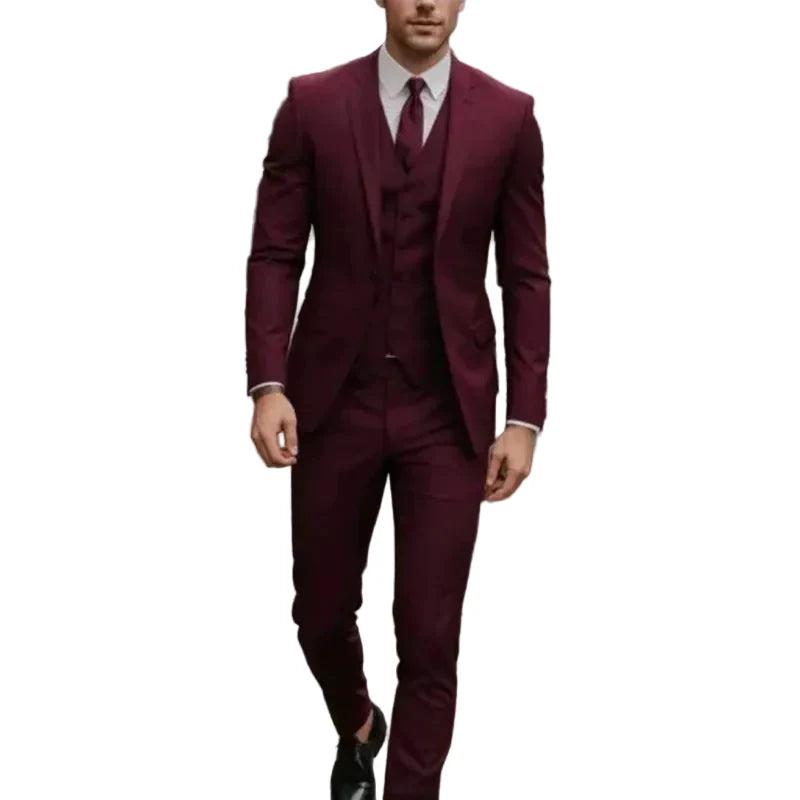 Heren Drie-Delig Pak - Slim Fit met Blazer, Gilet en Broek