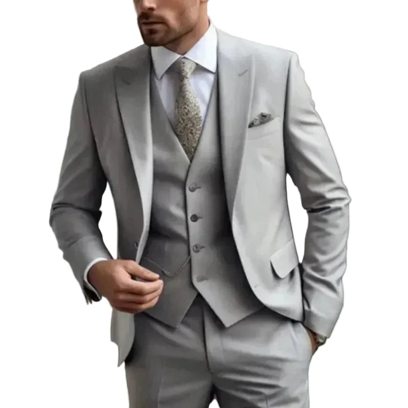 Heren Drie-Delig Pak - Slim Fit met Blazer, Gilet en Broek
