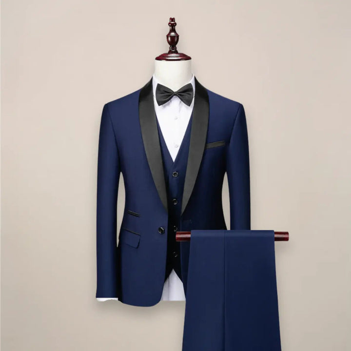 Heren Driedelig Smokingpak - Blazer met Revers, Gilet en Pantalon Set