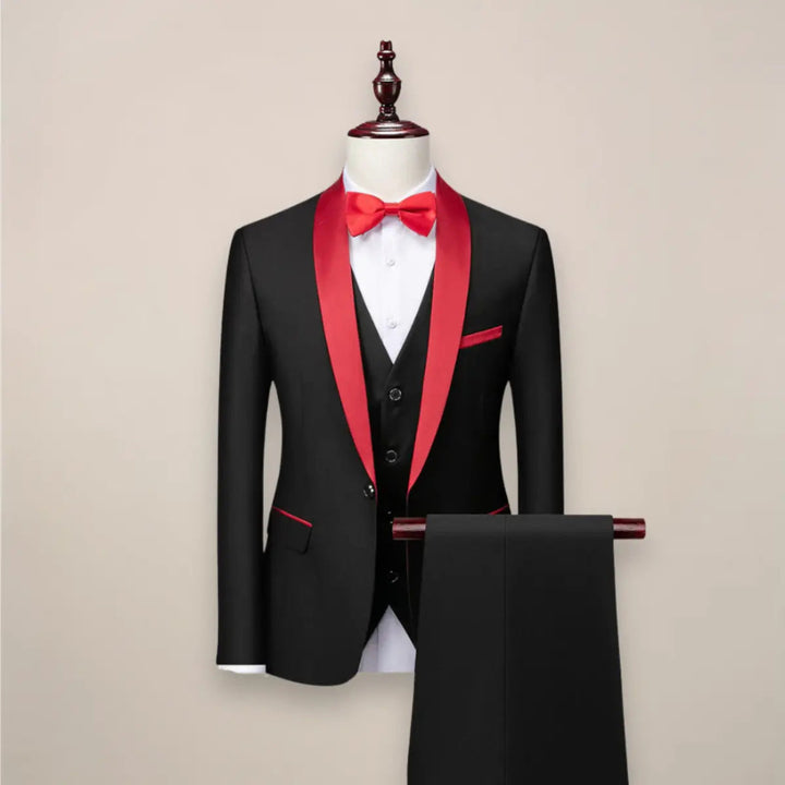 Heren Driedelig Smokingpak - Blazer met Revers, Gilet en Pantalon Set