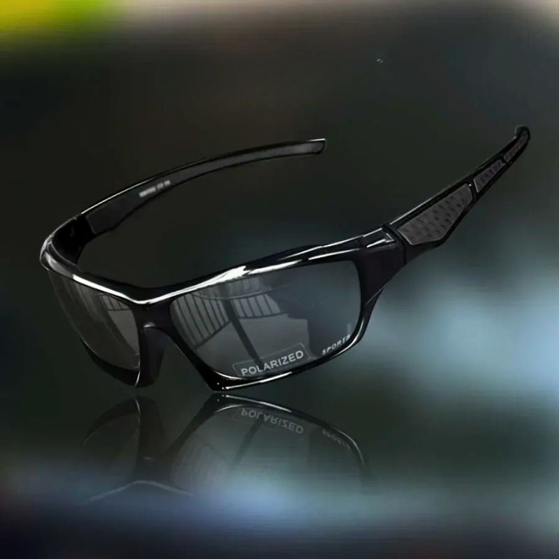 Heren Gepolariseerde Sportzonnebril - Wrap-around Spiegelglazen