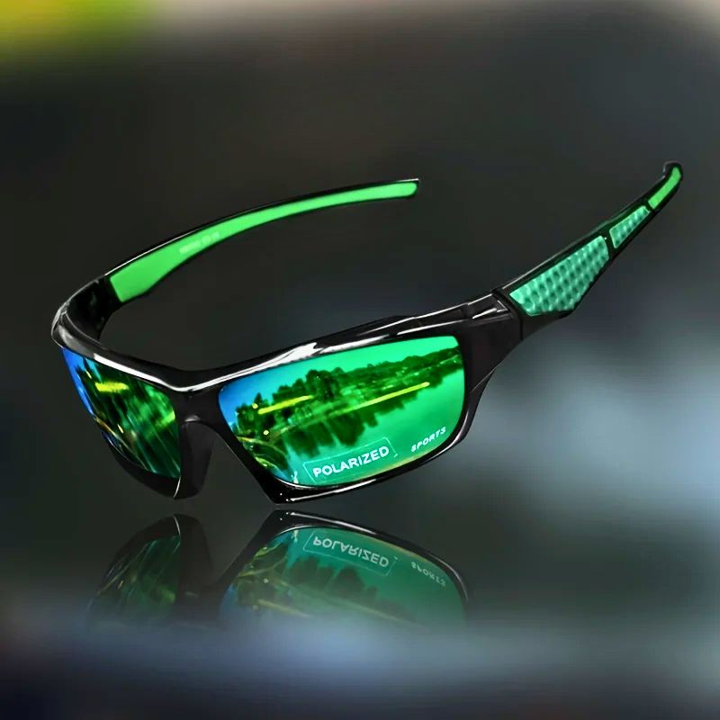 Heren Gepolariseerde Sportzonnebril - Wrap-around Spiegelglazen