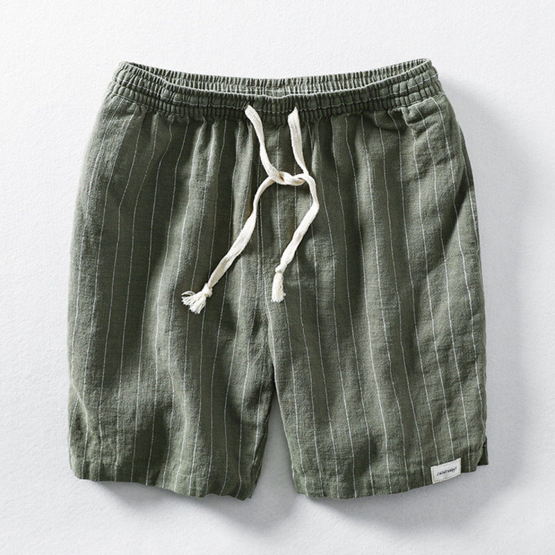 Heren Gestreepte Shorts met Trekkoord - Elastische Tailleband Boven de Knie
