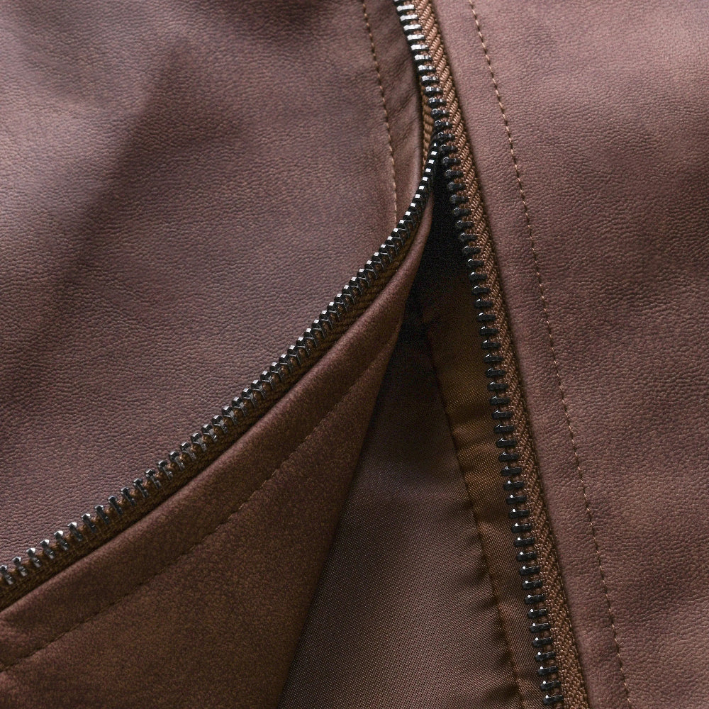 Heren Jack - Jack met Ritssluiting, Overhemdkraag en Vintage Afwerking