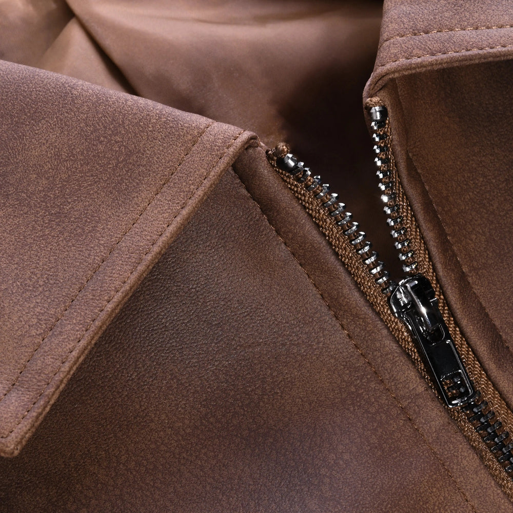 Heren Jack - Jack met Ritssluiting, Overhemdkraag en Vintage Afwerking