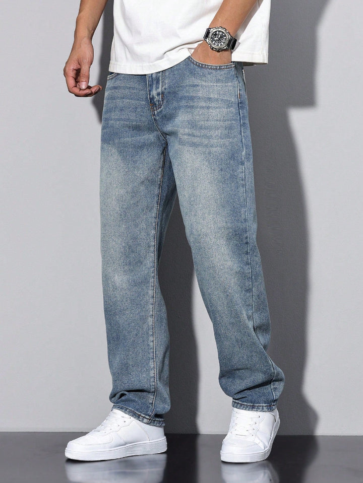 Heren Jeans met Losse Pasvorm - Wijde Rechte Pijpen