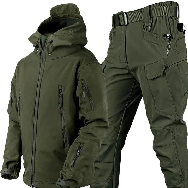 Heren Outdoor Jas- en Broekset - Capuchon met Ritssluiting aan de Voorkant