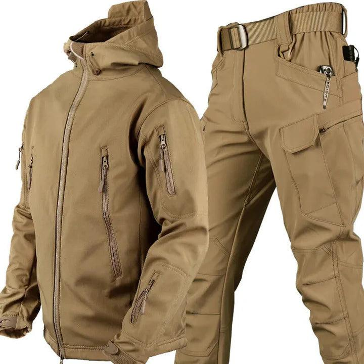 Heren Outdoor Jas- en Broekset - Capuchon met Ritssluiting aan de Voorkant