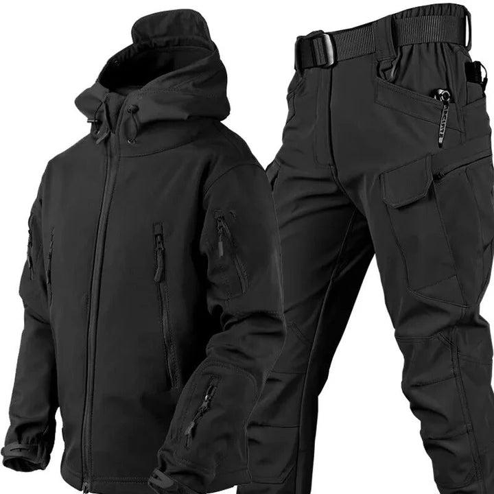 Heren Outdoor Jas- en Broekset - Capuchon met Ritssluiting aan de Voorkant