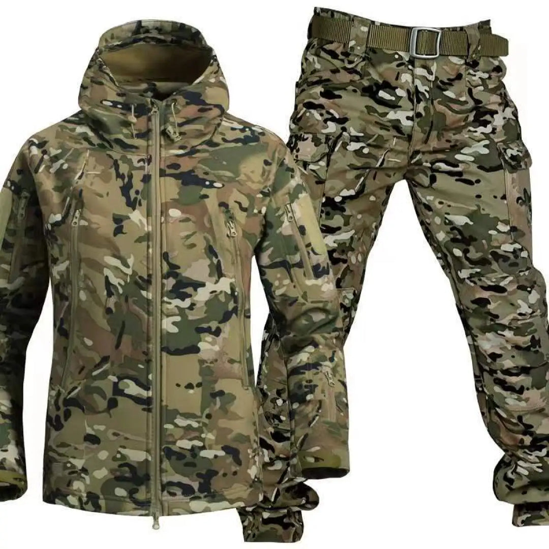 Heren Outdoor Jas- en Broekset - Capuchon met Ritssluiting aan de Voorkant
