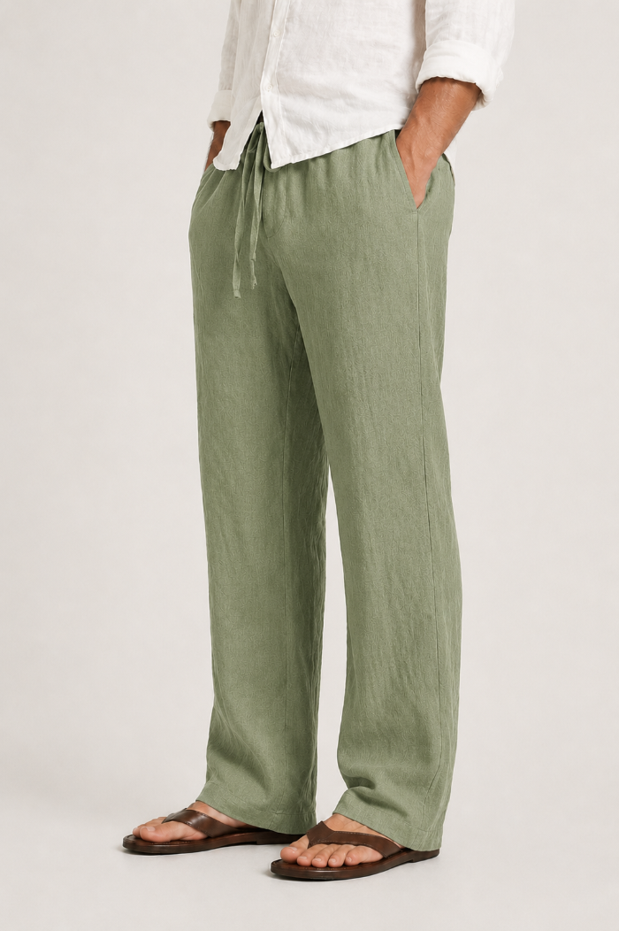 Heren Pantalon - Rechte Pijpen met Tailleband en Trekkoord