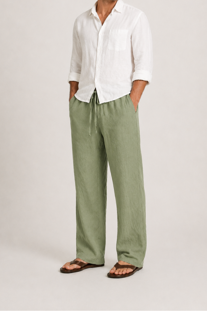 Heren Pantalon - Rechte Pijpen met Tailleband en Trekkoord