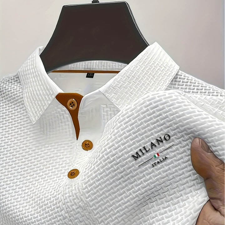 Heren Poloshirt - Contrasterende Afwerking van de Knoopsluiting