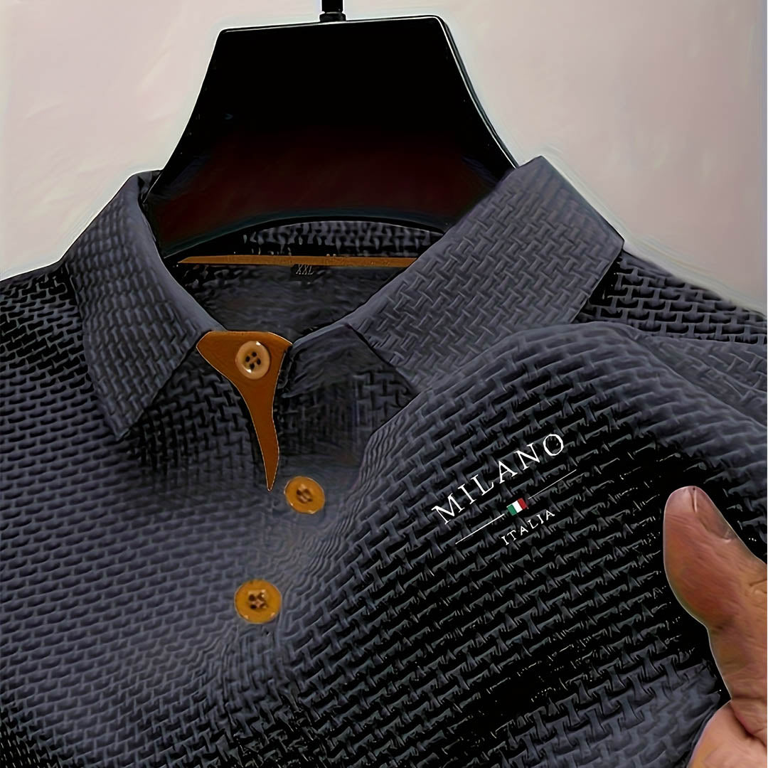 Heren Poloshirt - Contrasterende Afwerking van de Knoopsluiting